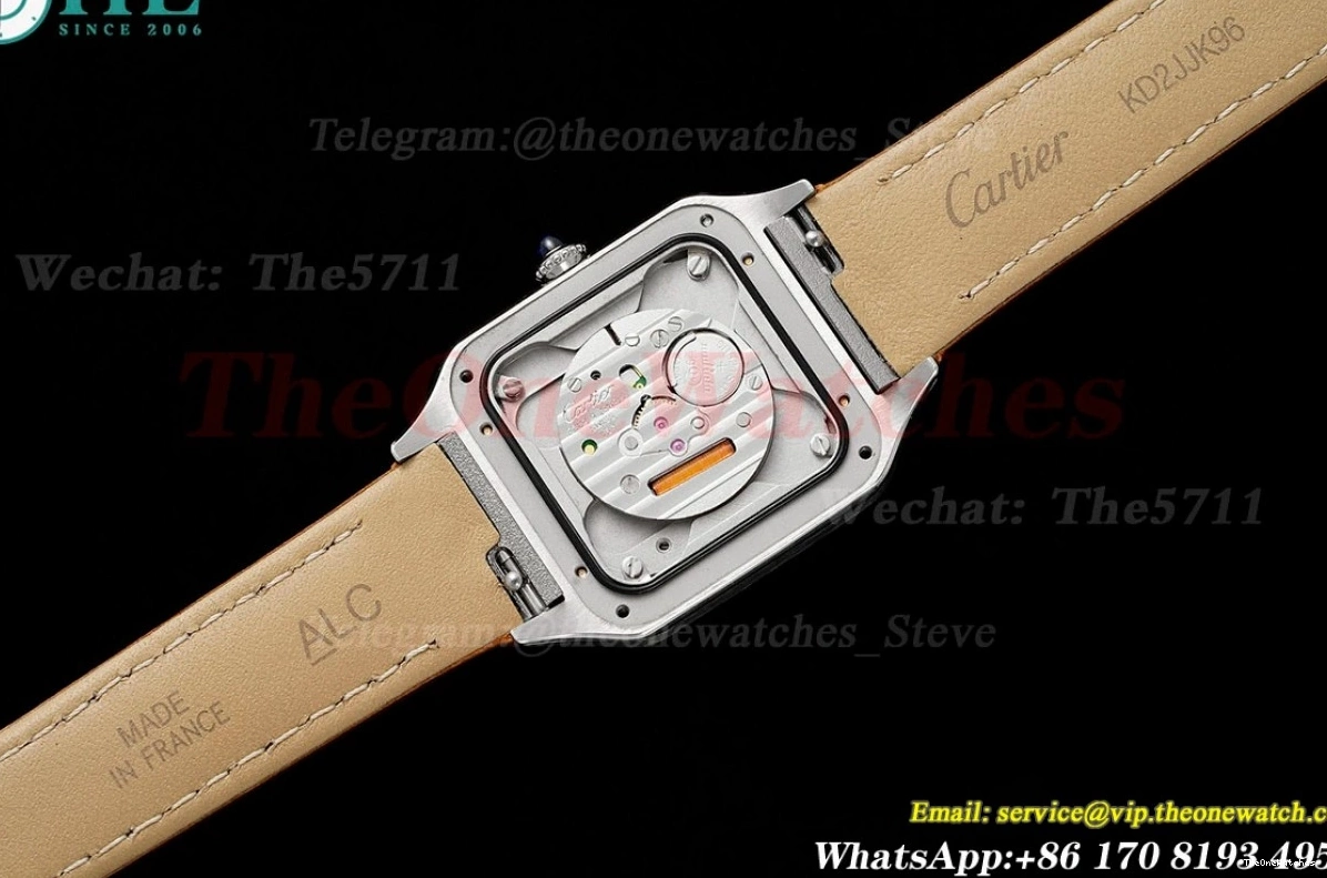 LE AF Dumont RG Silver Dial Brown Santos Quartz 1203